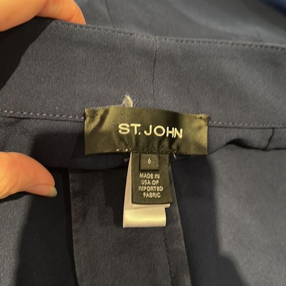 ST JOHN blue trousers dress pants made in USA 6 - Picture 8 of 9
